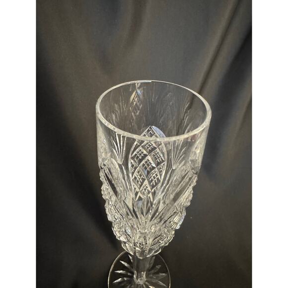 Tall Crystal Cut Glass Champagne Flute - Picture 6 of 10